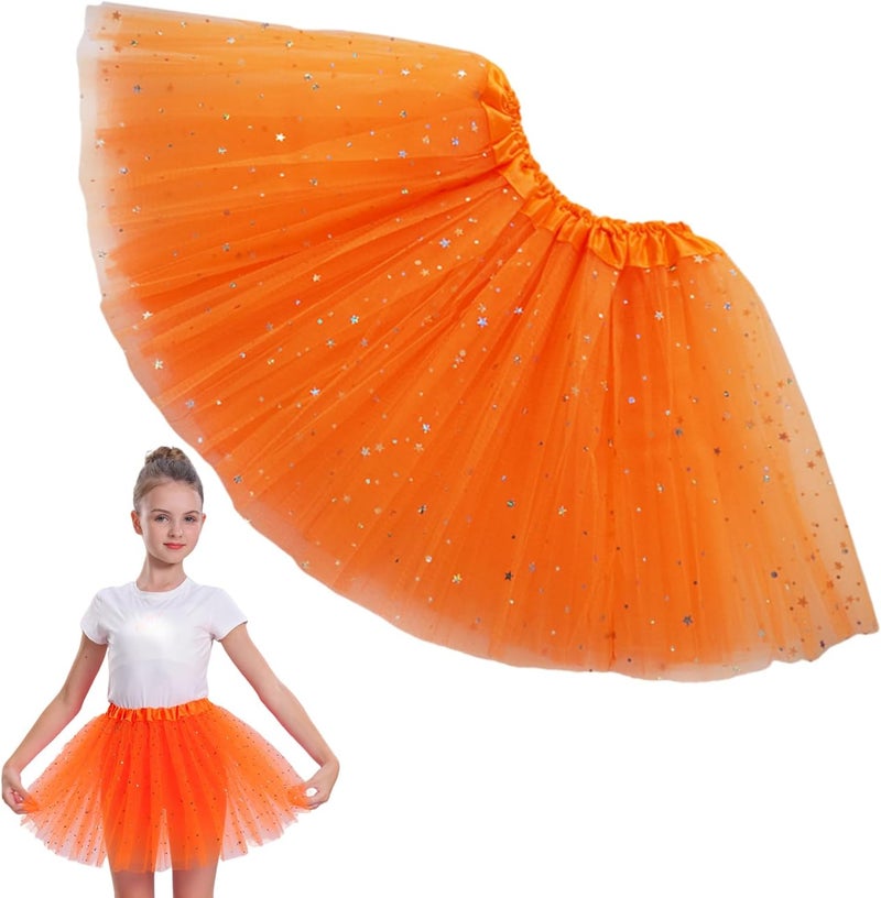 WINROLA Girls Stars Sequins Tutu Skirt Princess Ballet Dance Tutu Dress 3 Layered Halloween Christmas Tutu - Image 1